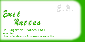 emil mattes business card